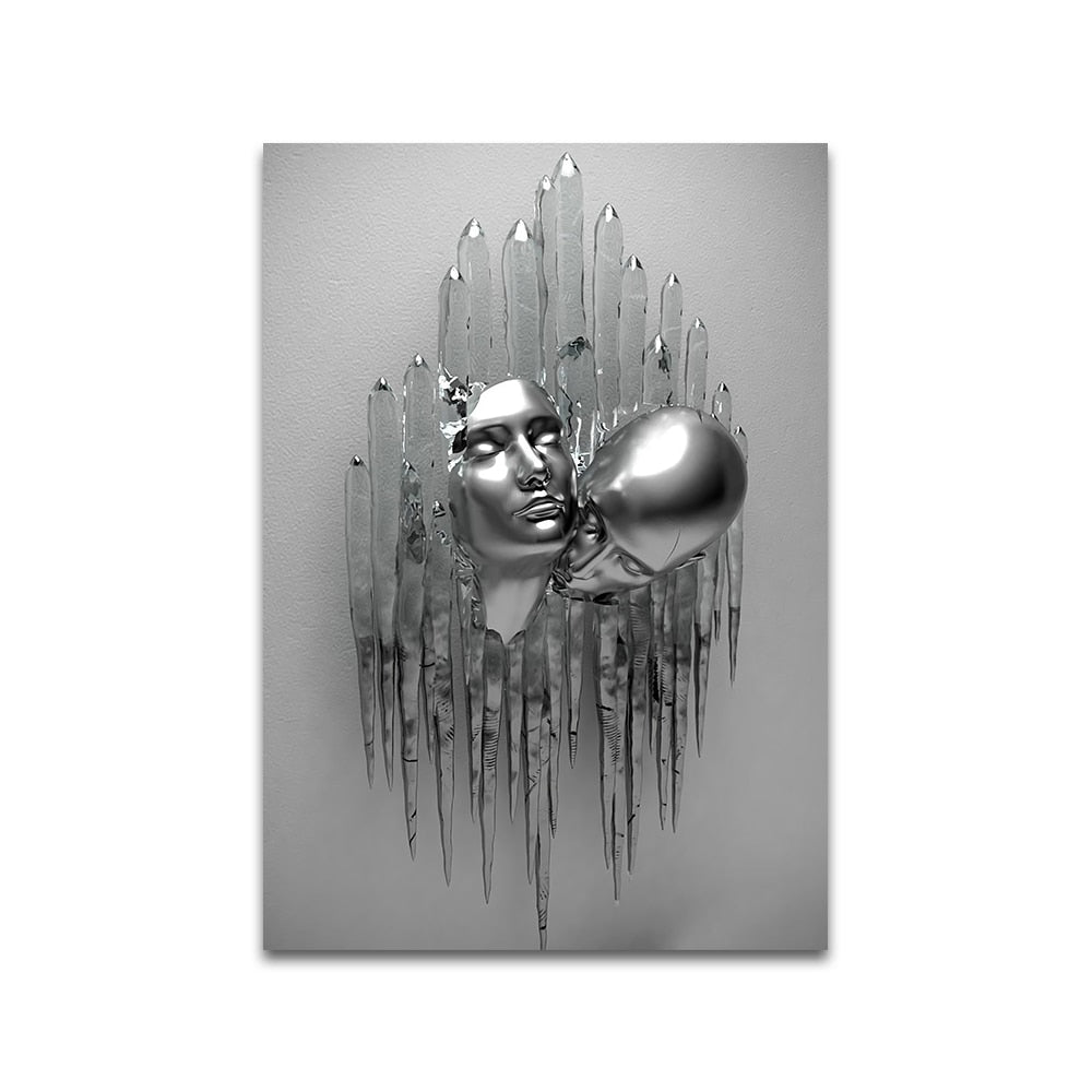 Modern Art Painting Canvas. Metal Carving Photo Art. Living Room Wall Decor. Romantic Abstract Home Decor. WickedYo.
